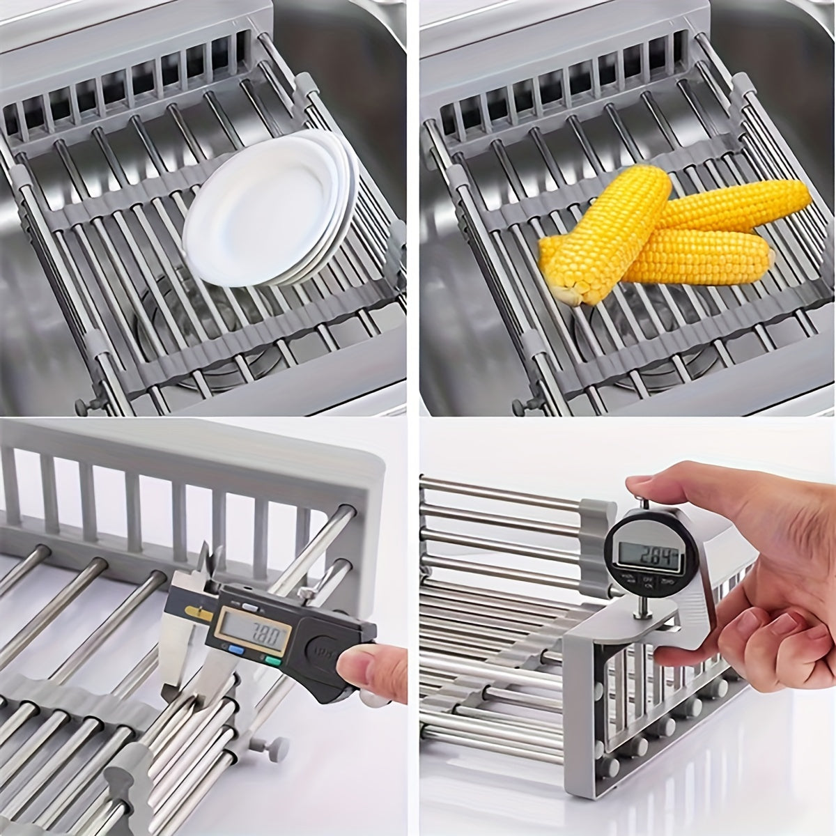 Adjustable Sink Dish Draining Rack – Space-Saving Kitchen Organizer for Crockery and Vegetables