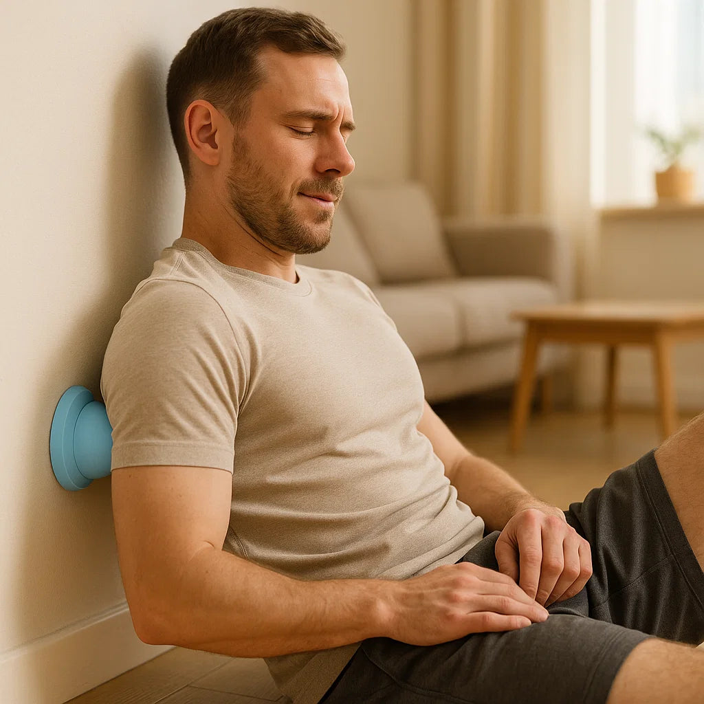 Trigger point self-massage ball with suction cup