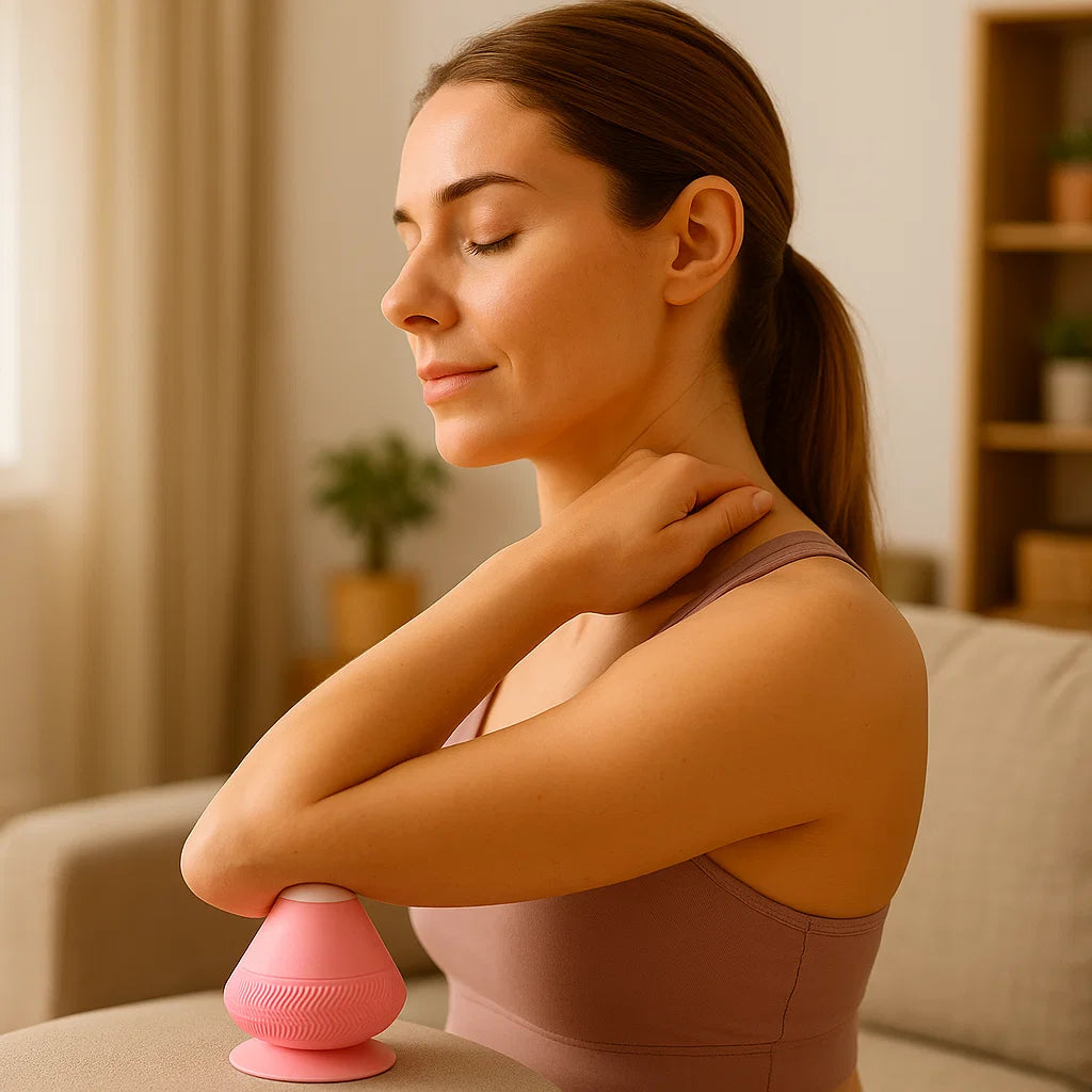 Trigger point self-massage ball with suction cup