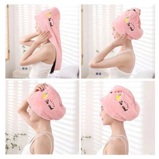 Soft Microfiber Hair Towel with Adjustable Fastener – Quick-Dry Towel for Effortless Hair Care
