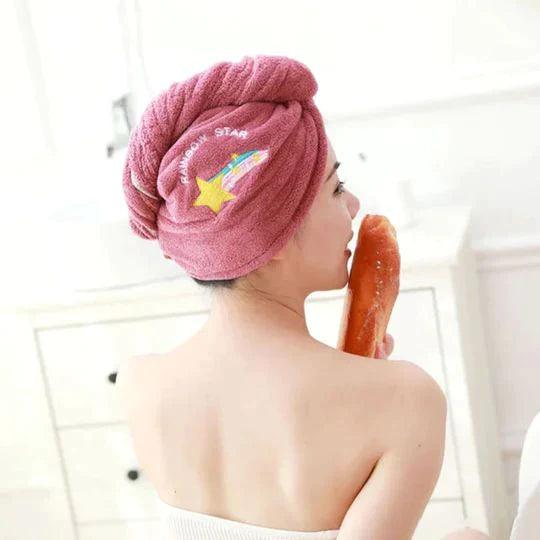 Soft Microfiber Hair Towel with Adjustable Fastener – Quick-Dry Towel for Effortless Hair Care