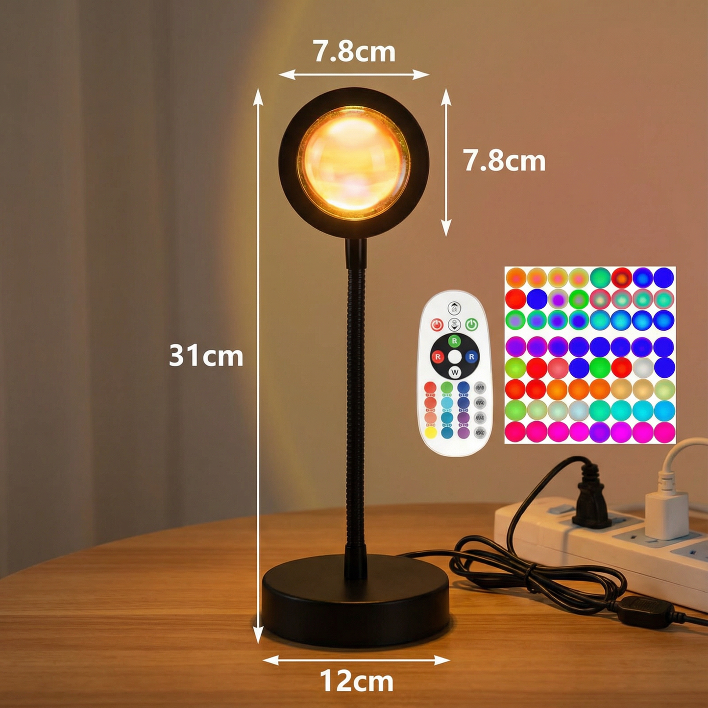 Sunset Projector Lamp – 180° Adjustable Ambient Light with Remote Control