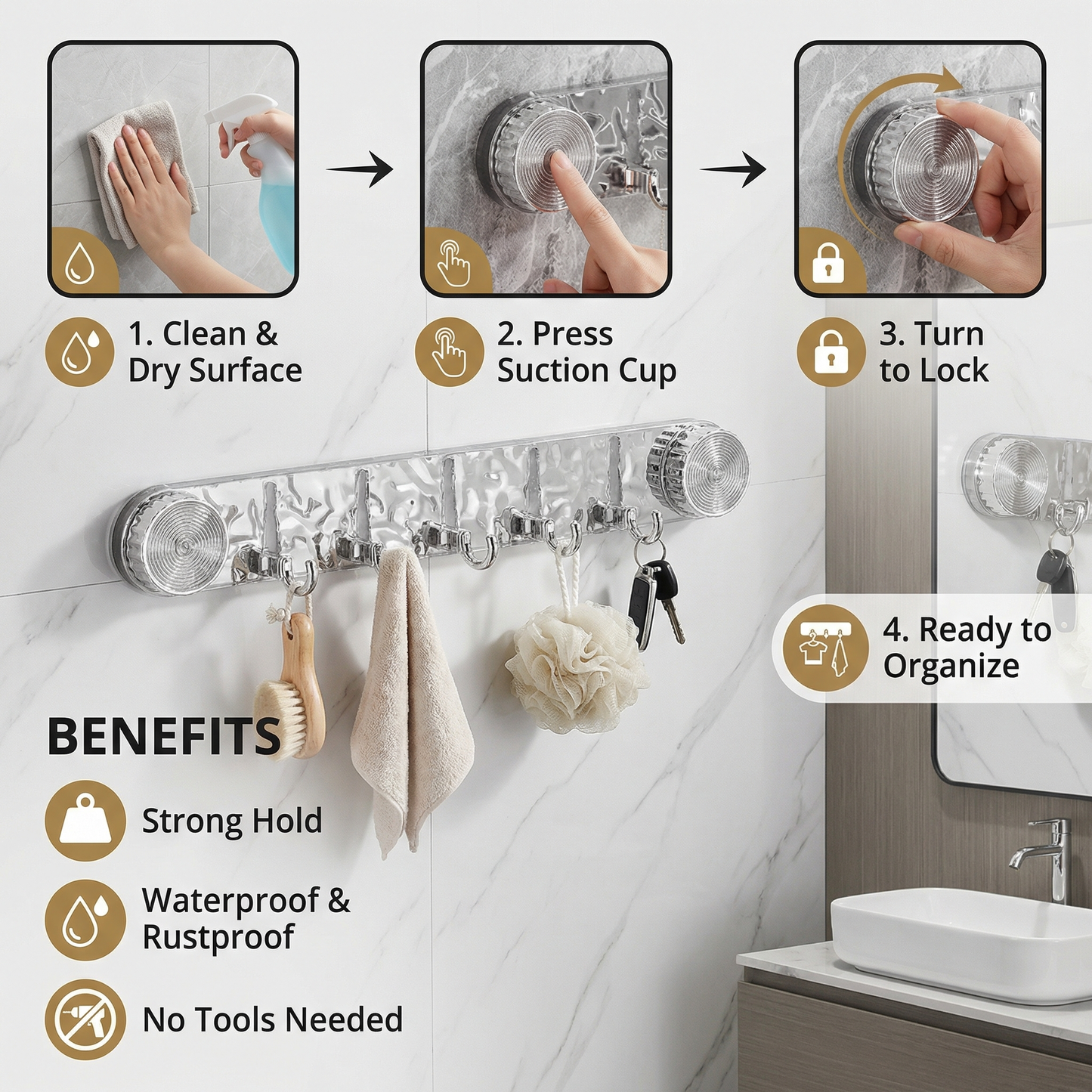 Versatile Suction Cup Hooks