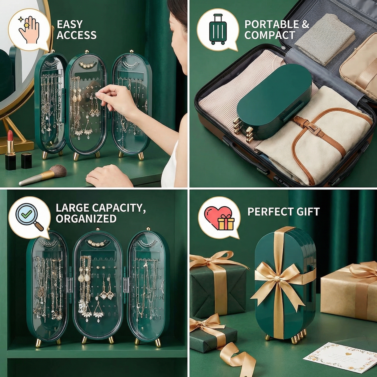 Elegant Jewelry Storage Box With Mirror