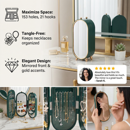 Elegant Jewelry Storage Box With Mirror