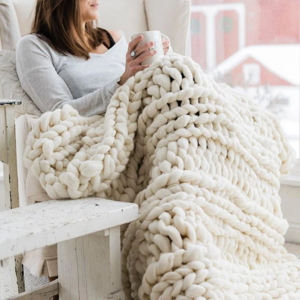 Luxurious Oversized Knitted Blanket