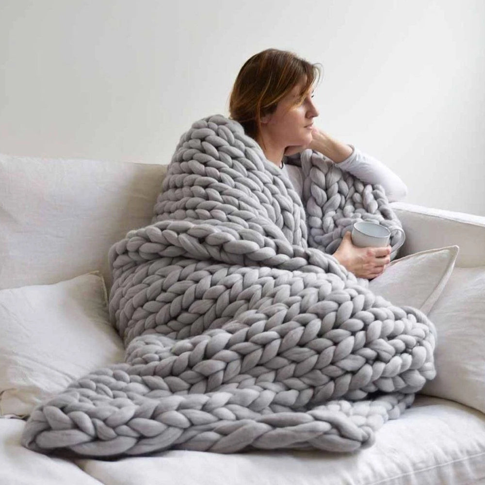Luxurious Oversized Knitted Blanket